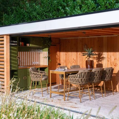 4 Seasons Outdoor Biarritz High dining set 7 delig Amber met Soho 220 cm tafel - Afbeelding 2