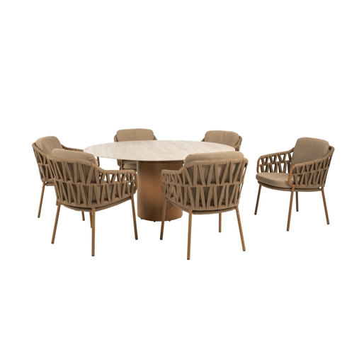 4 Seasons Outdoor Biarritz dining set 7 delig Amber met Colorado 160 cm tafel