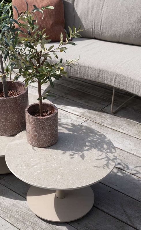 4 Seasons Outdoor Boaz koffie tafel keramiek 60 x 35 cm Latte - Afbeelding 2