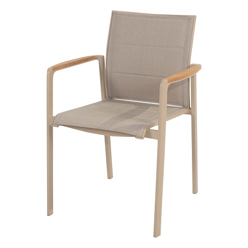 4 Seasons Outdoor Cortina Stapelbare Dining Chair Latte