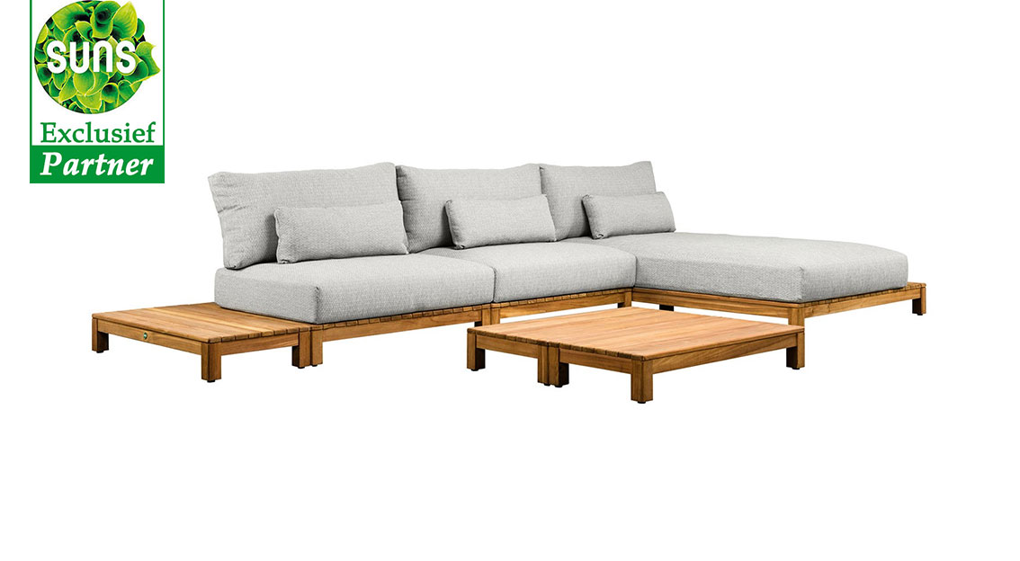 Suns Portofino chaise lounge set kussens Soft grey mixed weave - Afbeelding 3