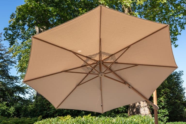 4 Seasons siesta premium 350 cm rond frame wood look / doek sand - Afbeelding 2