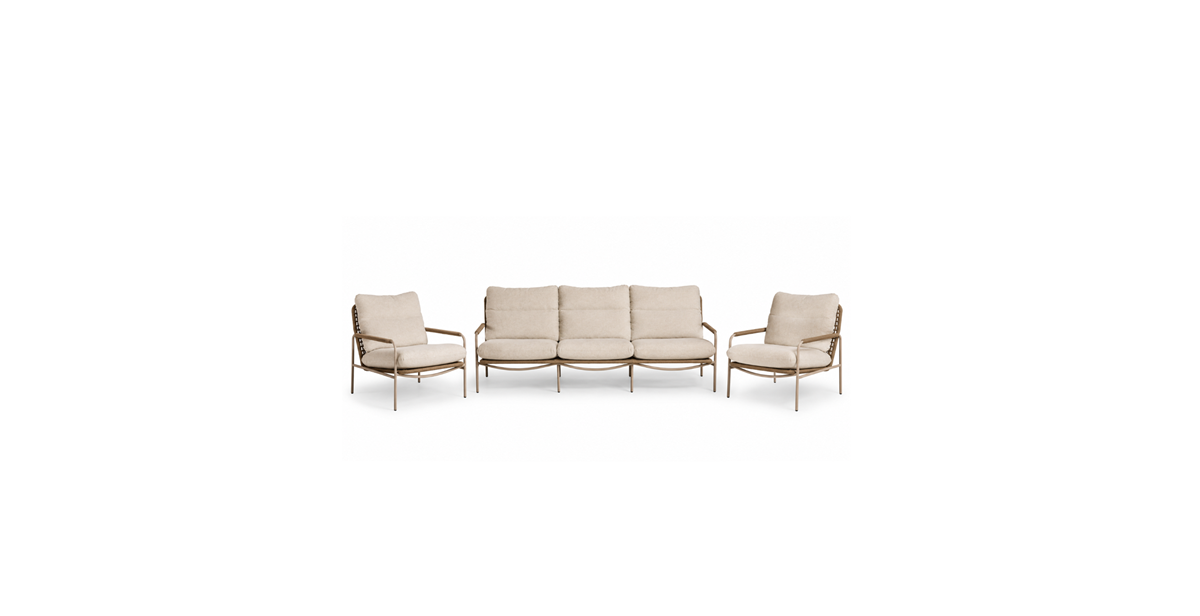 Tierra Outdoor David sofa set Champagne 3 delig