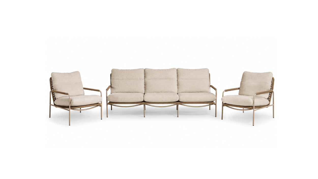 Tierra Outdoor David sofa set Champagne 3 delig - Afbeelding 2