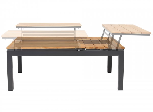 Tierra Outdoor Flip-Up koffietafel teak blad Antraciet - Afbeelding 2