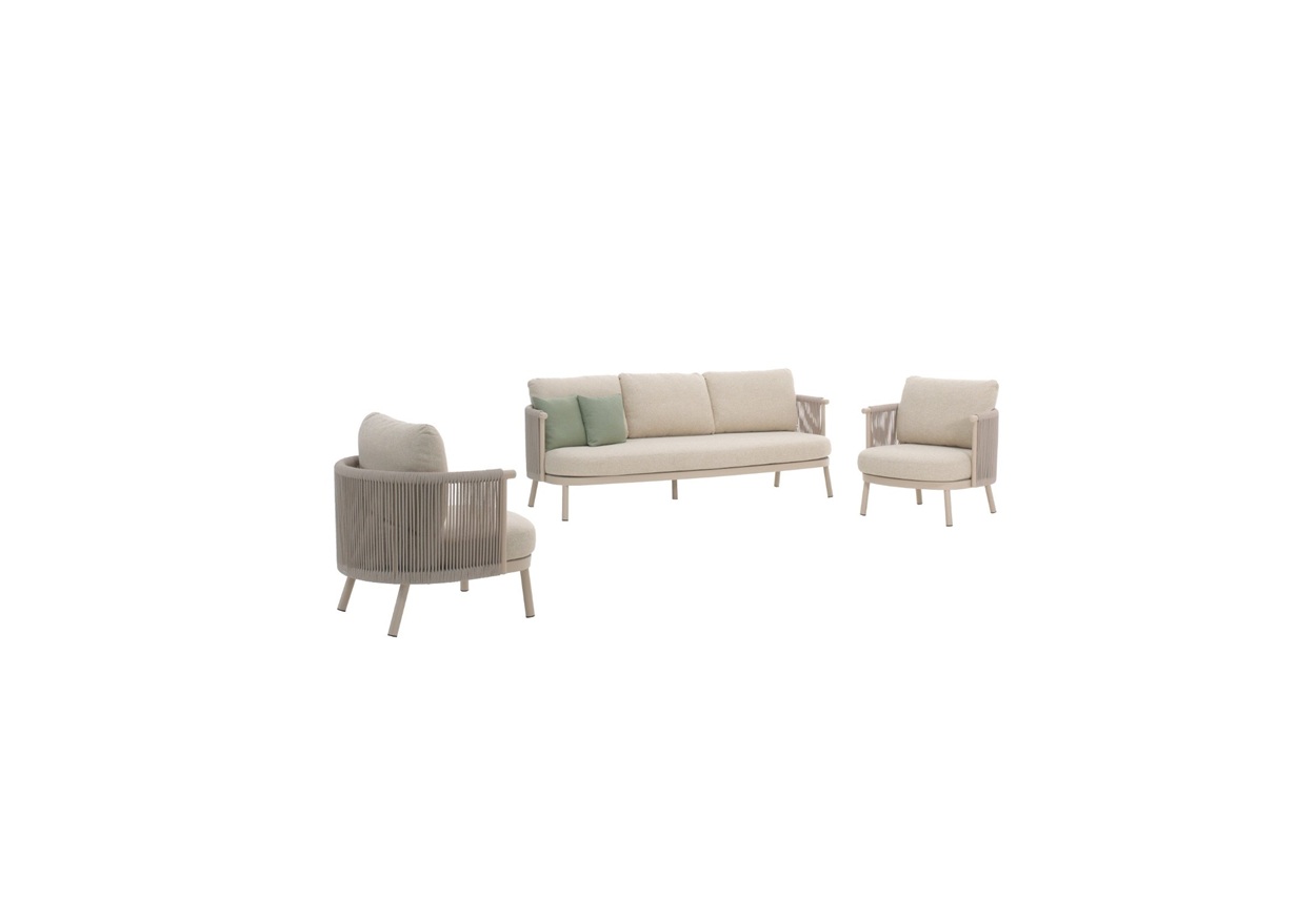 Gescova Outdoor Mendoza sofa set 3 delig sand