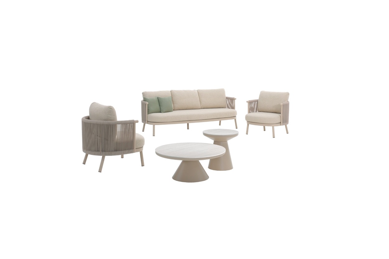 Gescova Outdoor Mendoza sofa set 5 delig sand