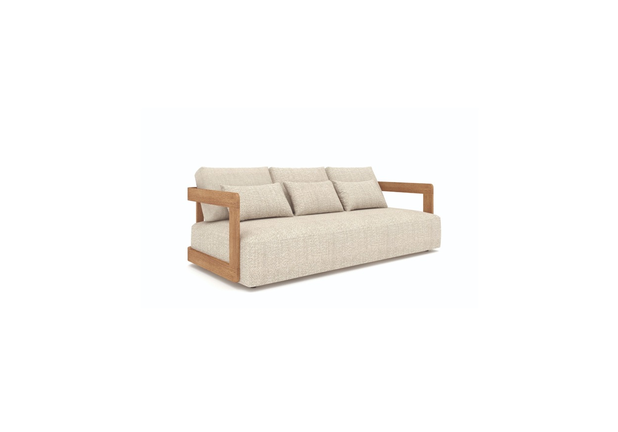 Gescova Outdoor Rafa lounge bank ecru/taupe Teak