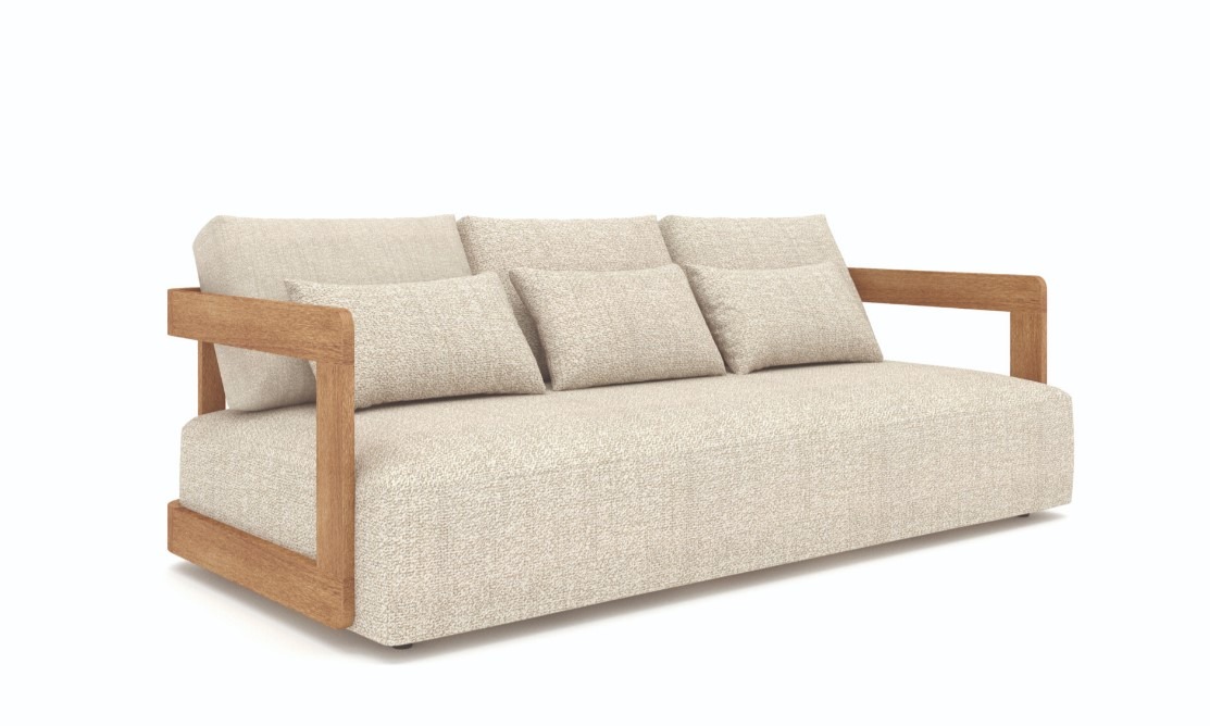 Gescova Outdoor Rafa lounge set 4 delig ecru/taupe Teak - Afbeelding 2