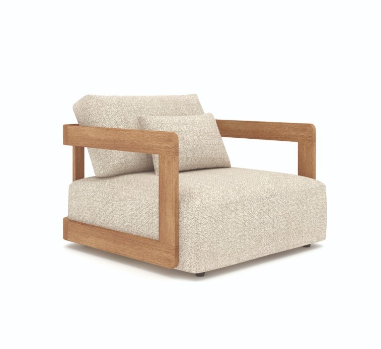 Gescova Outdoor Rafa lounge set 4 delig ecru/taupe Teak - Afbeelding 3