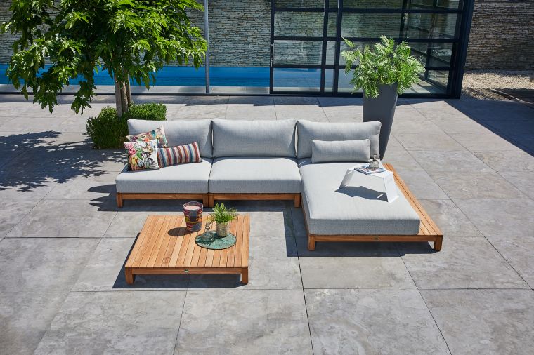 Suns Portofino chaise lounge set kussens Soft grey mixed weave - Afbeelding 2