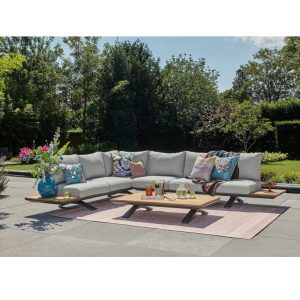 Suns Stockholm loungeset  xl kussens mixed weave soft grey