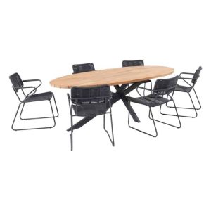 Swing Stacking Chair kleur antraciet 4 Seasons Outdoor Taste + tafel Arezzo ovaal 240 x113