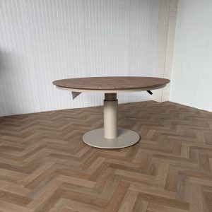 Sens Line Zola hoog laag dining tafel 134 cm rond Sand Nonwood