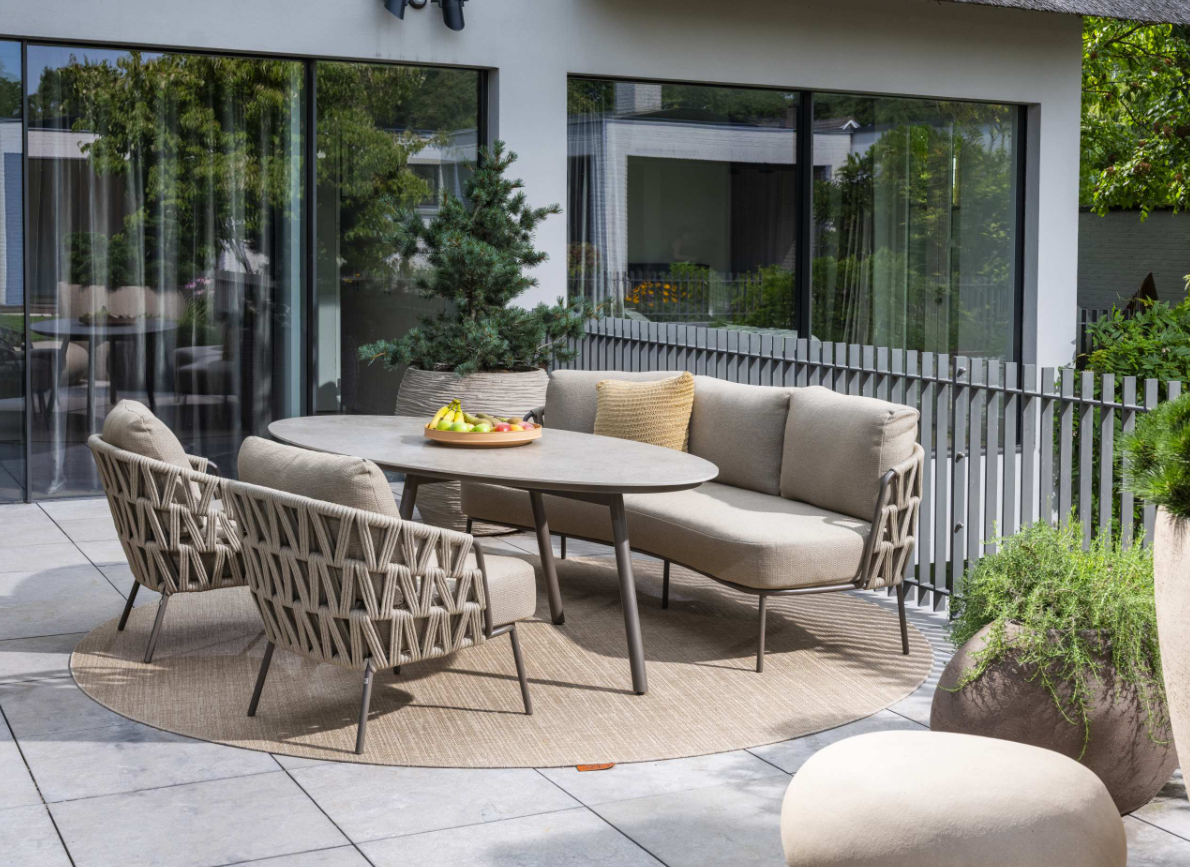 4 Seasons Outdoor Mallorca low dining sofa set 4 delig Terre - Afbeelding 2