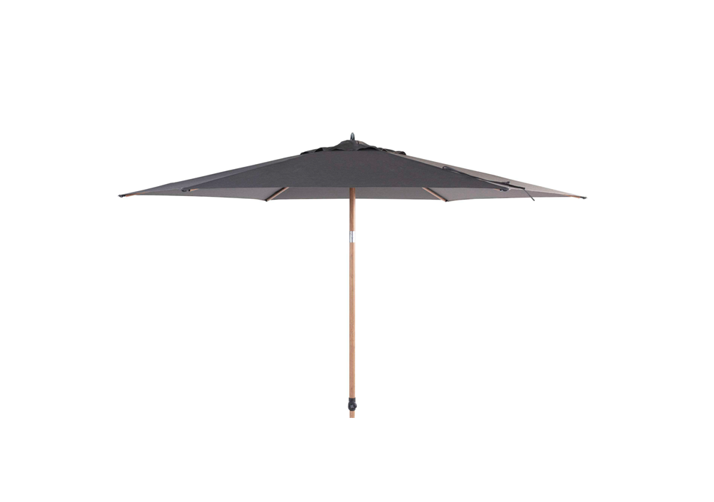 4 Seasons Outdoor Azzurro 3m rond stokparasol frame Woodlook doek Charcoal