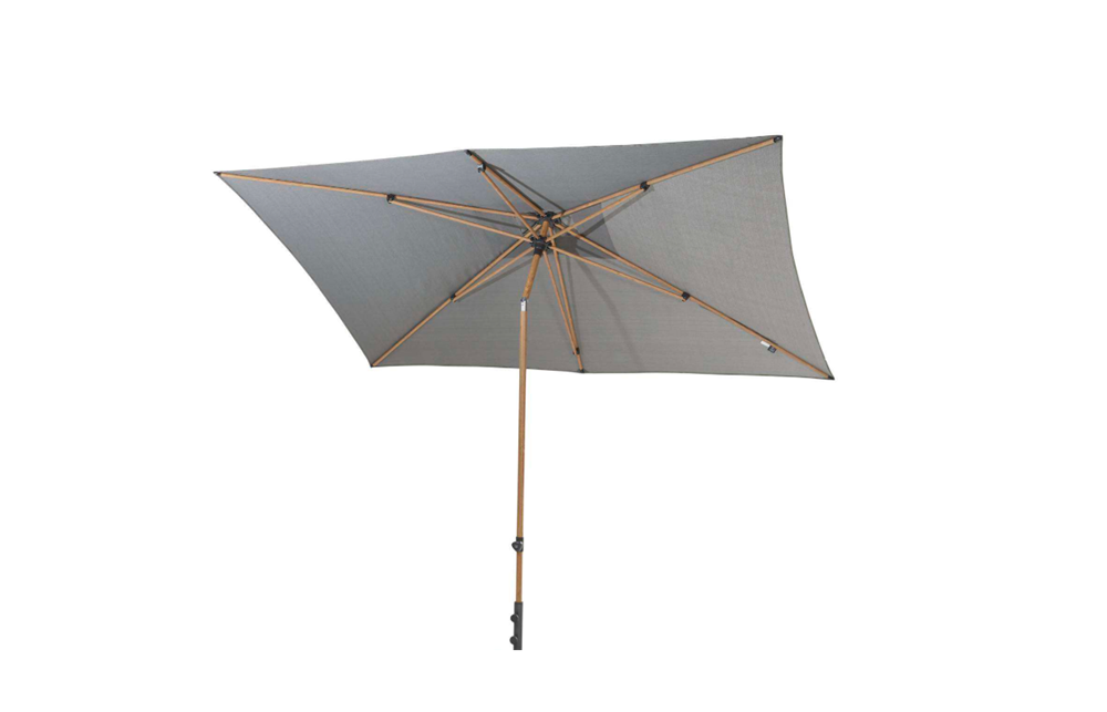 4 Seasons Outdoor Azzurro 2x3m stokparasol frame Woodlook doek Charcoal - Afbeelding 2