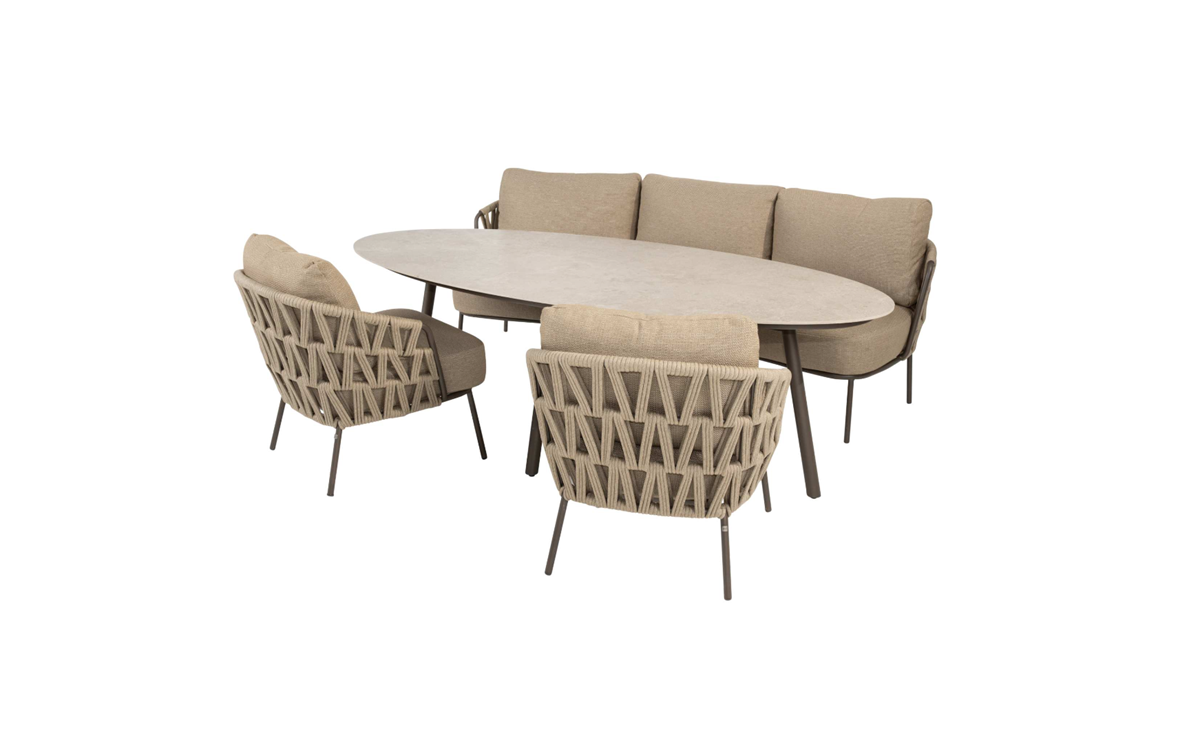 4 Seasons Outdoor Mallorca low dining sofa set 4 delig Terre