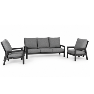 Tierra Outdoor Sevilla sofa set met 3 zits bank Mountain Grey 3 delig