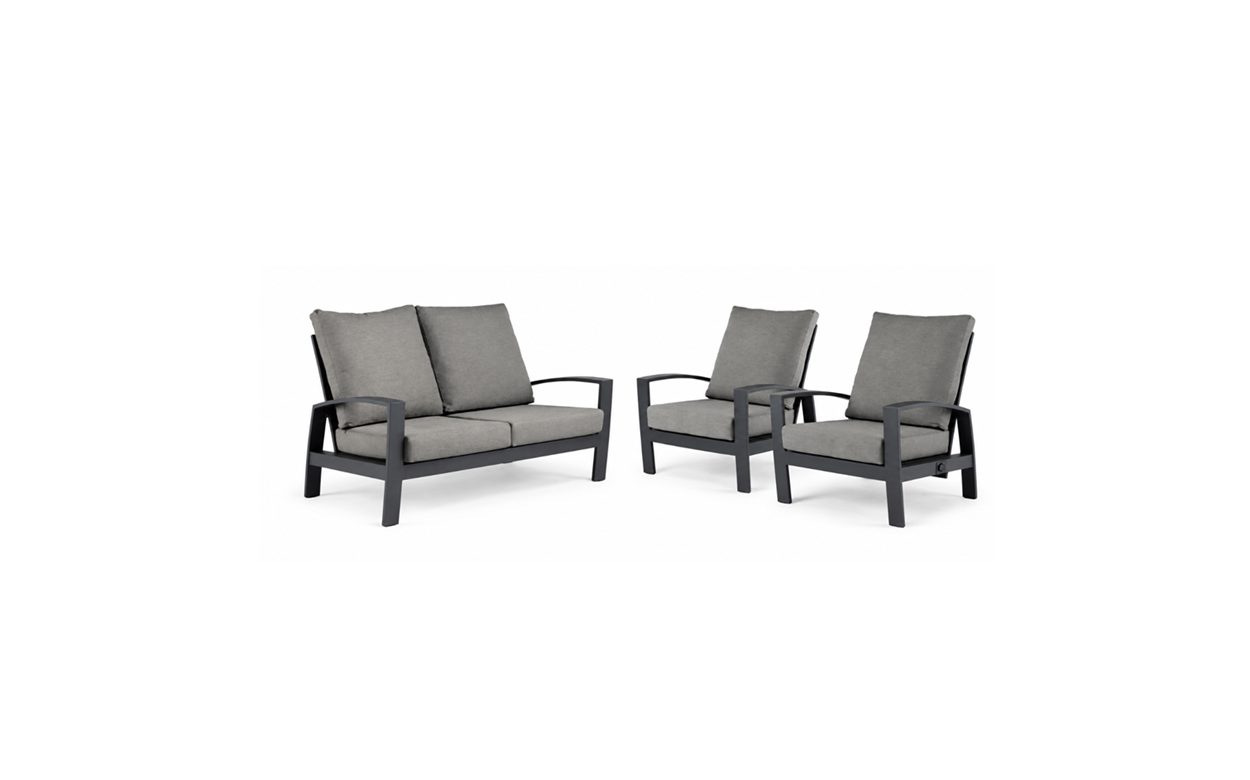 Tierra Outdoor Valencia sofa set 3 delig charcoal